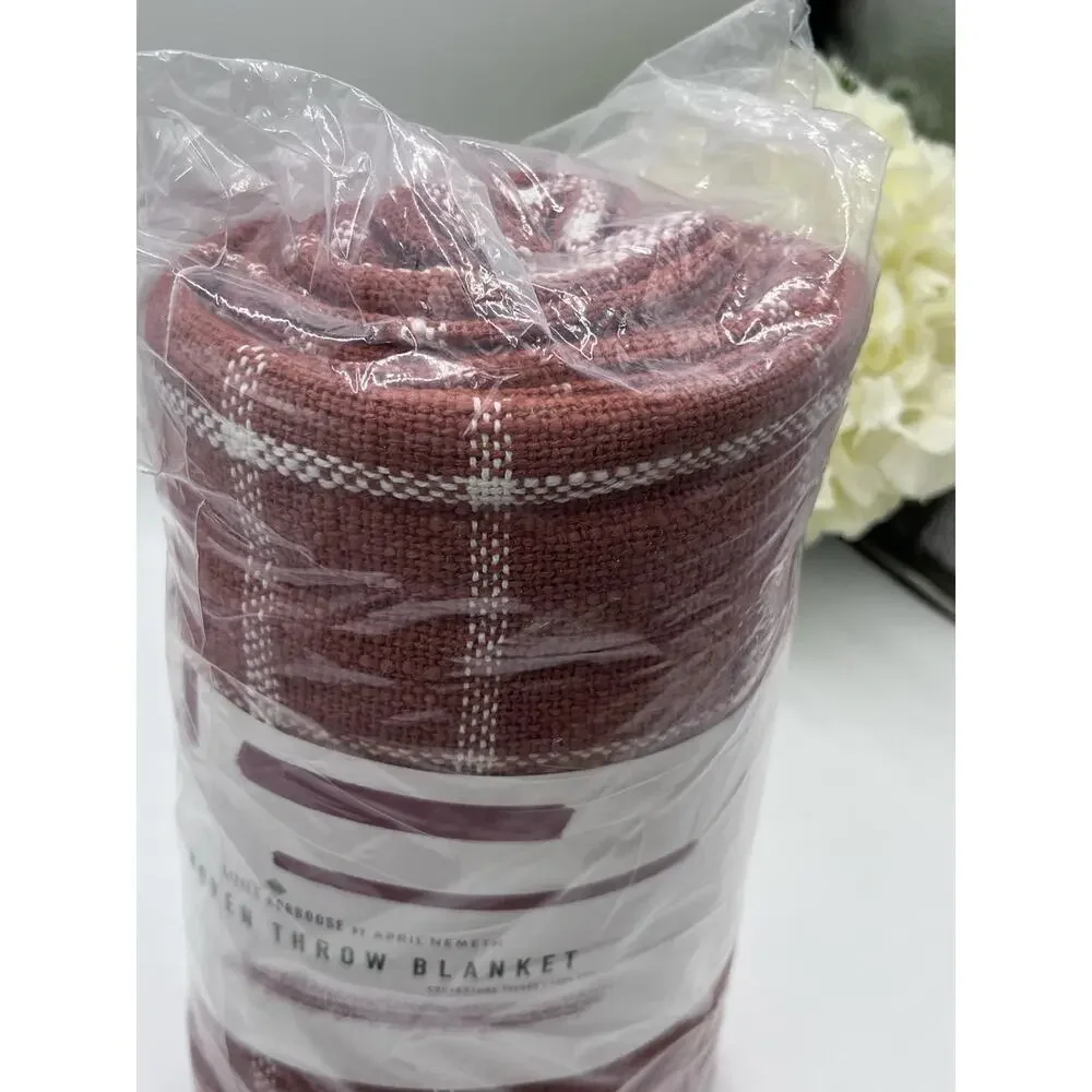 Little Korboose by April‎ Nemeth Woven Cotton Throw Blanket RUST 50